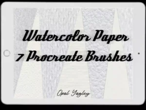 cover image 7 watercolor paper procreate brushes