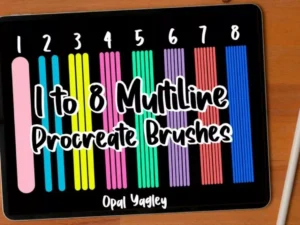 cover image 8 multiline procreate brushes