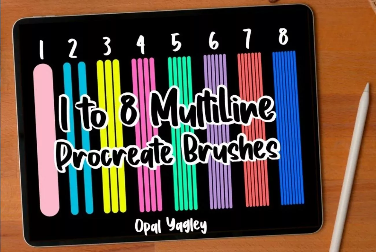 8 Multiline Procreate Brushes