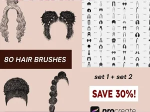 cover image 80 afro hair brushes
