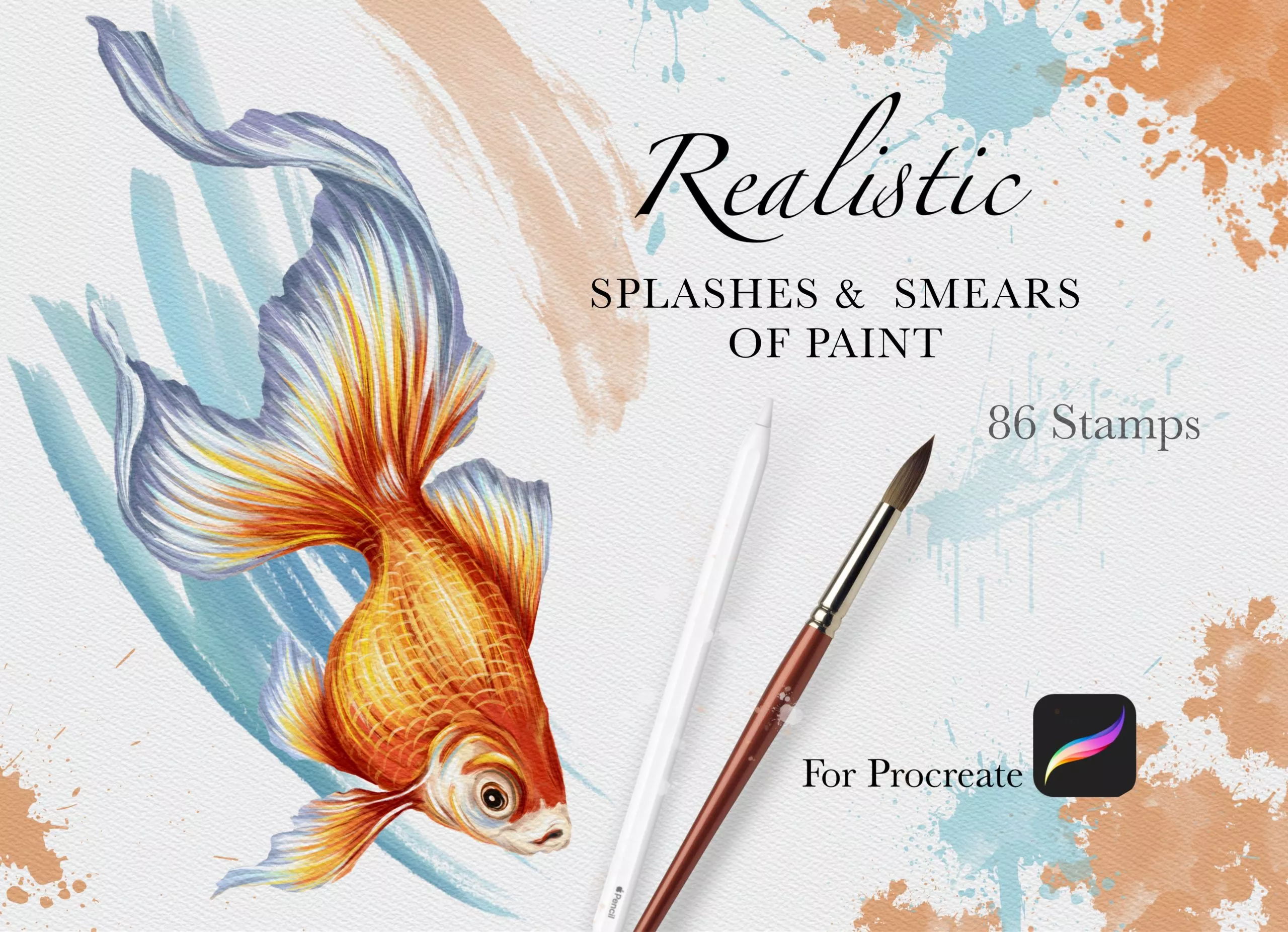 86 Paint Splashes & Smears Stamps