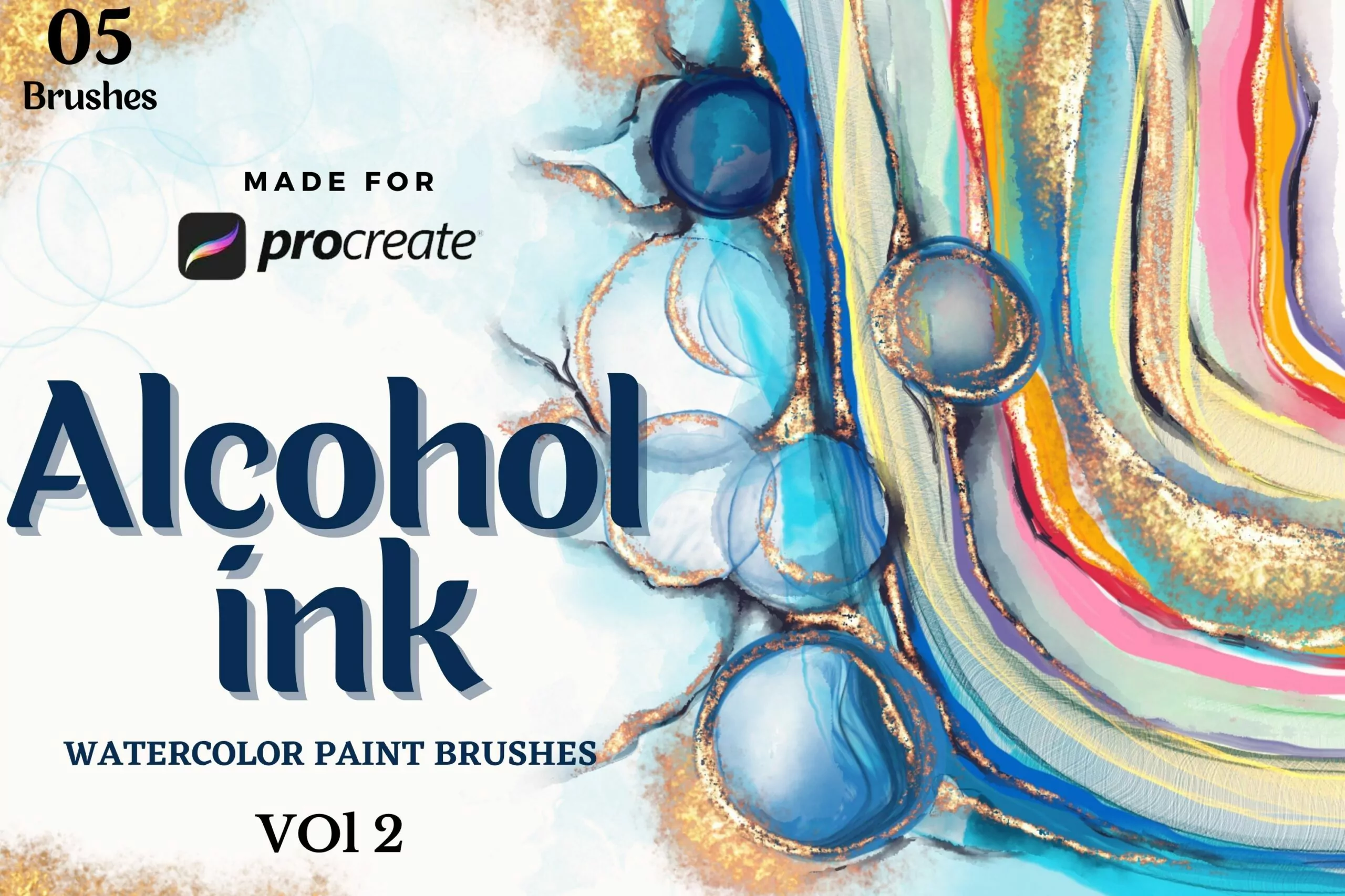 Alcohol Ink Watercolor Brushes Vol 2