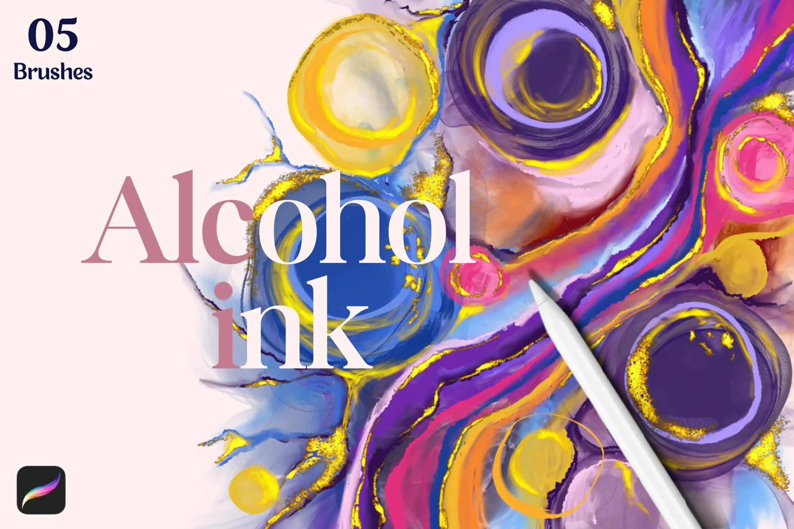 Alcohol Ink Watercolor Brushes