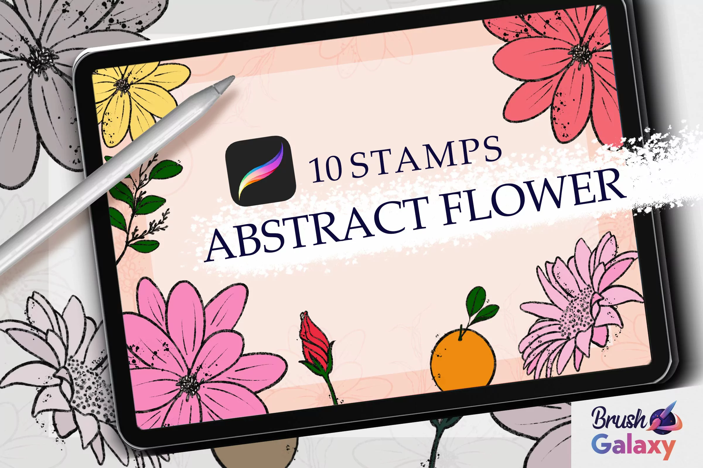 Abstract Flower Stamp Set