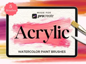 cover image acrylic watercolor brush pack