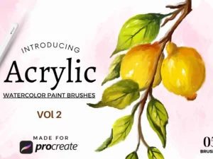 cover image acrylic watercolor brush pack vol 2