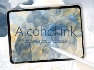 cover image alcohol ink splash brushes for procreate