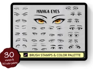 cover image anime eyes stamp brush set