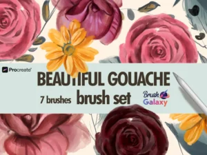 cover image beautiful gouache brush set