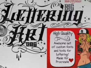 cover image big lettering pack tattoo inspired fonts