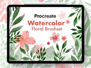 cover image brushset procreate watercolor florals