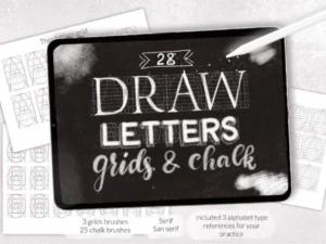 cover image chalk grids draw letters brushes