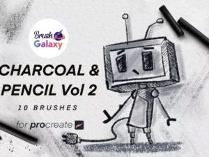 cover image charcoal pencil brush set vol 2