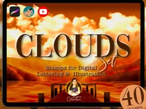 cover image clouds set 40 stamp brushes