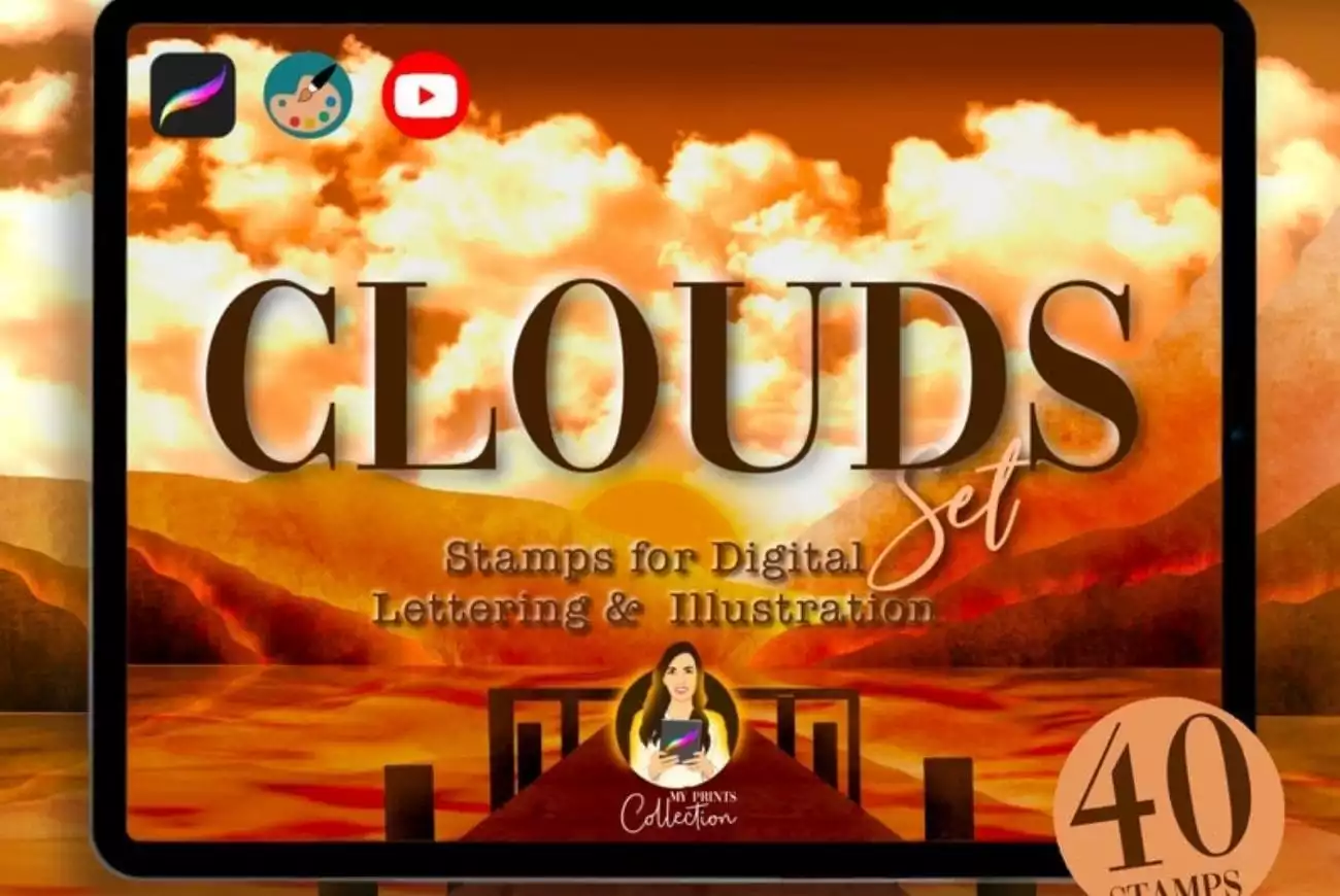 Clouds Set | 40 Stamp Brushes