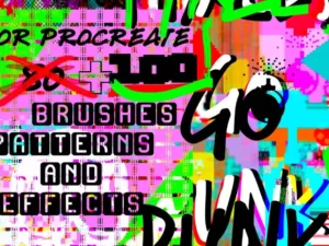 cover image cyberpunk pixels go punk procreate brushes