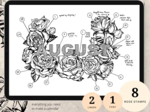 cover image detailed rose tattoo stamps