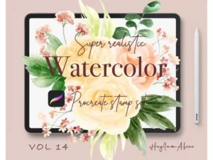 cover image floral watercolor procreatebrushes vol14