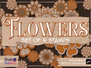cover image flowers tattoo brush stamps vol 2