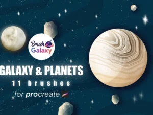 cover image galaxy planets brush set