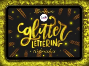 cover image glitter lettering brush set