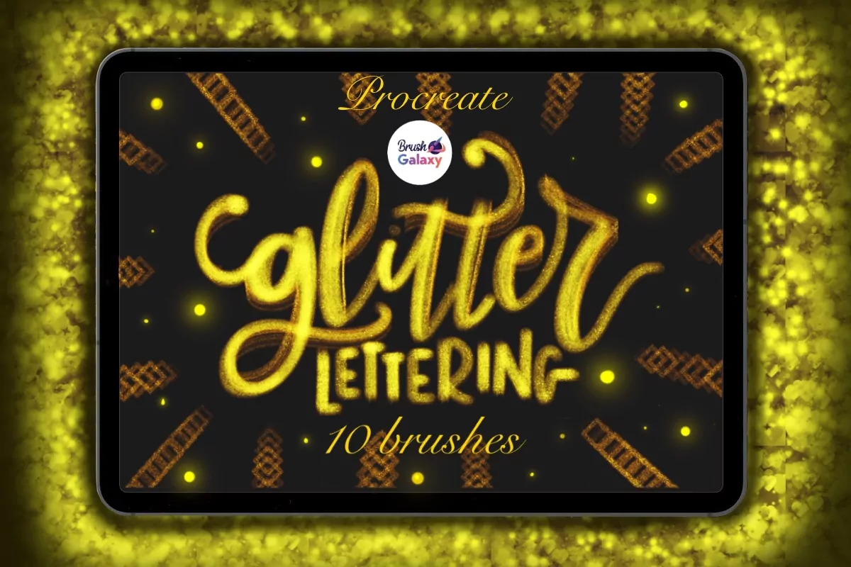 Glitter Lettering Brush Set