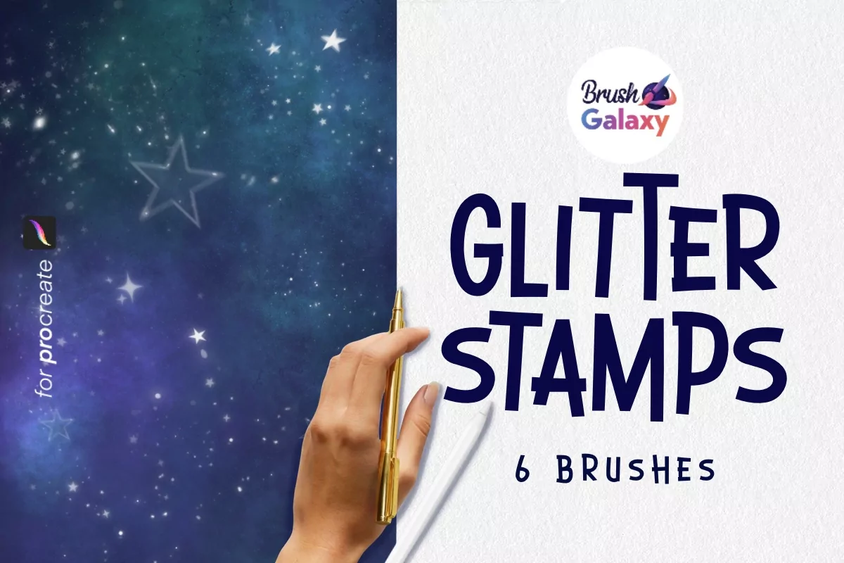 Glitter Stamps Brush Set