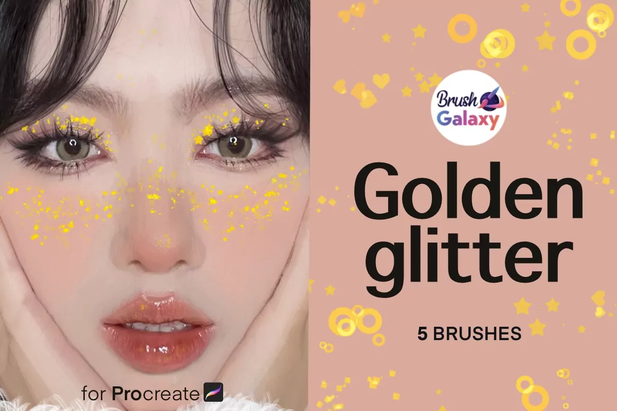Golden Glitter Brush Set