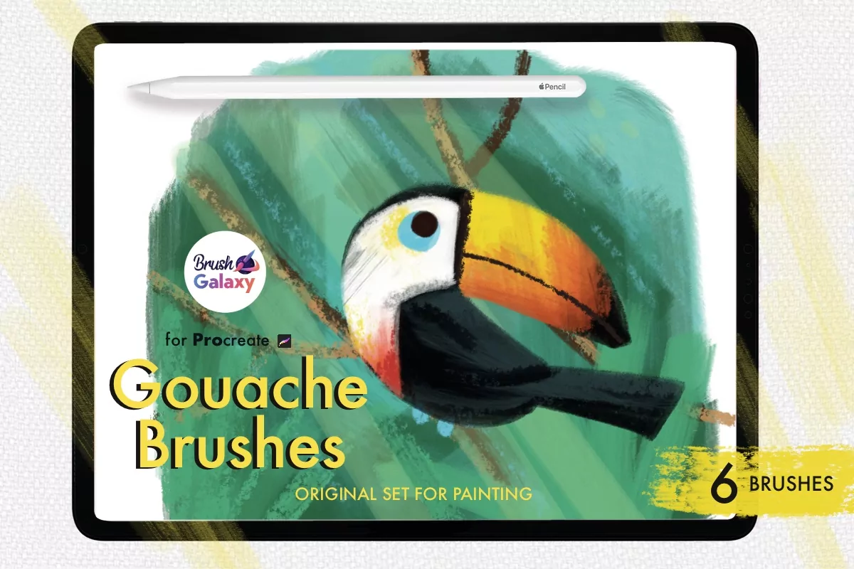 Gouache Brush Set for Procreate, Photoshop, and Clip Studio Paint
