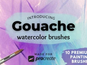 cover image gouache watercolor brush pack