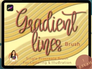 cover image gradient multi lines single brush procreate