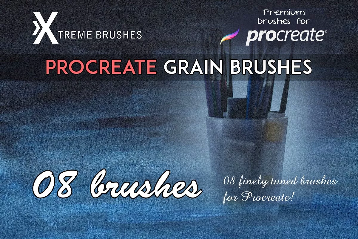 Grainy Brushes for Procreate and More