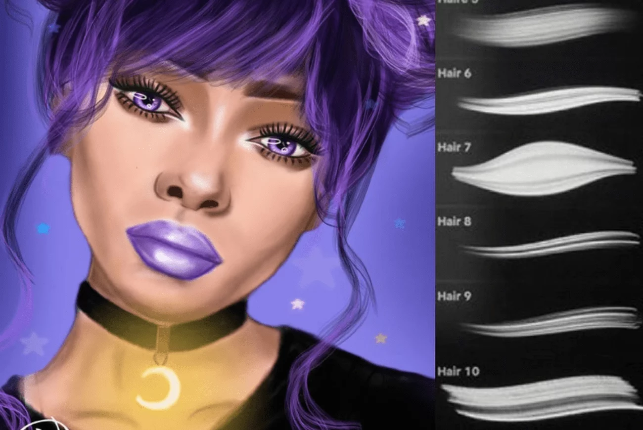Hair Brushes Set for Procreate