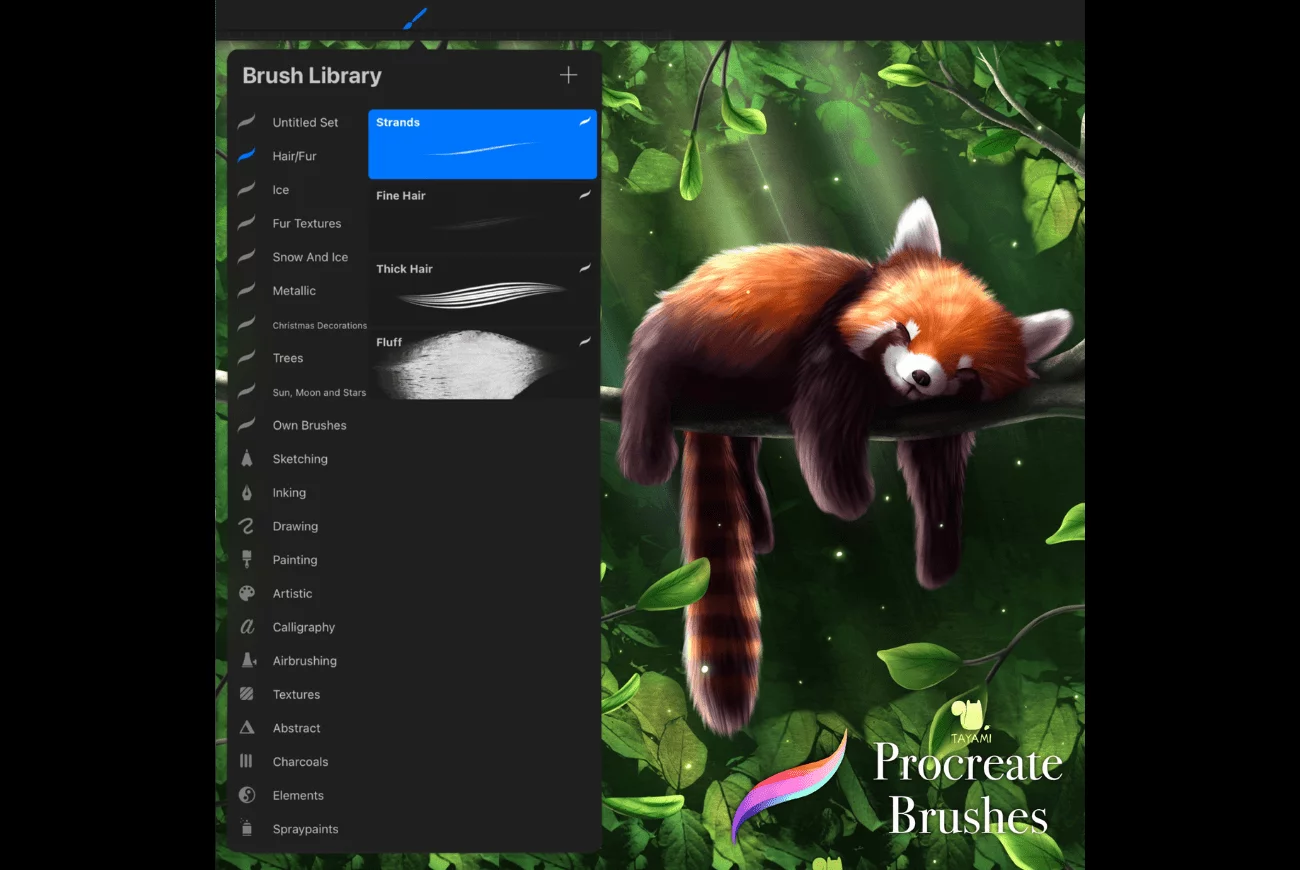 Hair and Fur Procreate Brushes