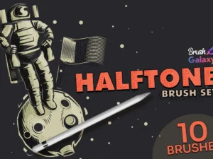 cover image halftone dots brush set