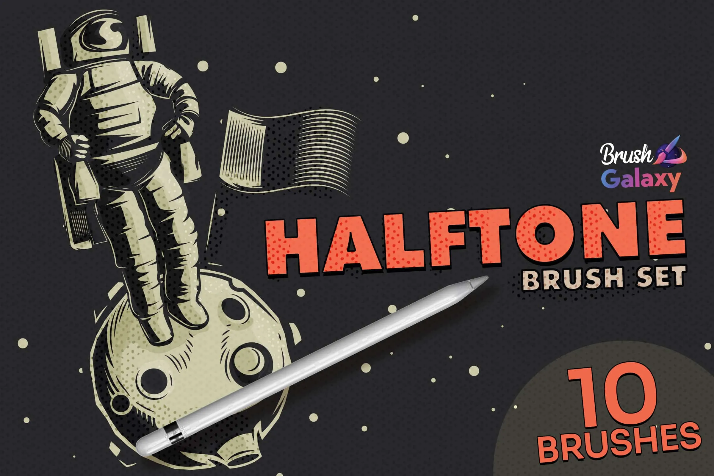 Halftone Dots Brush Set