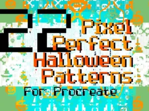 cover image halloween pixel procreate patterns