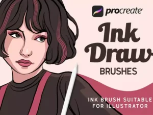 cover image ink draw 35 procreate brushes for illustrator
