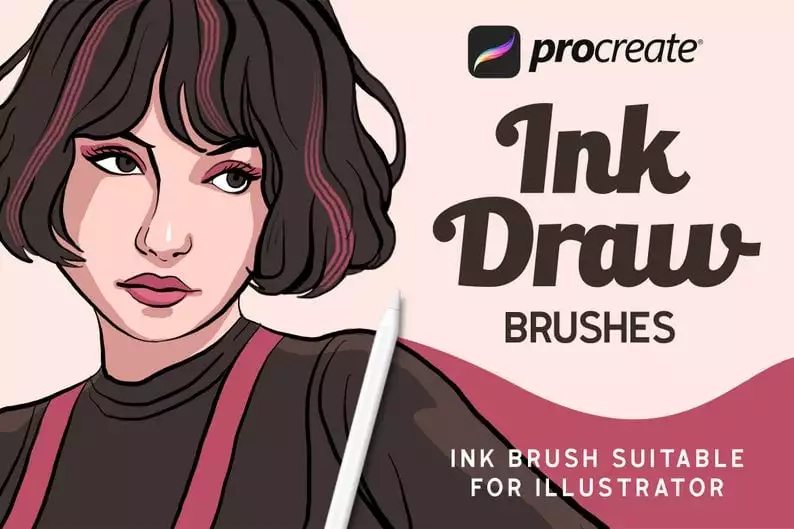 Ink Draw – 35 Procreate Brushes for Illustrator