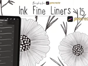 cover image ink fine liners brushes for procreate