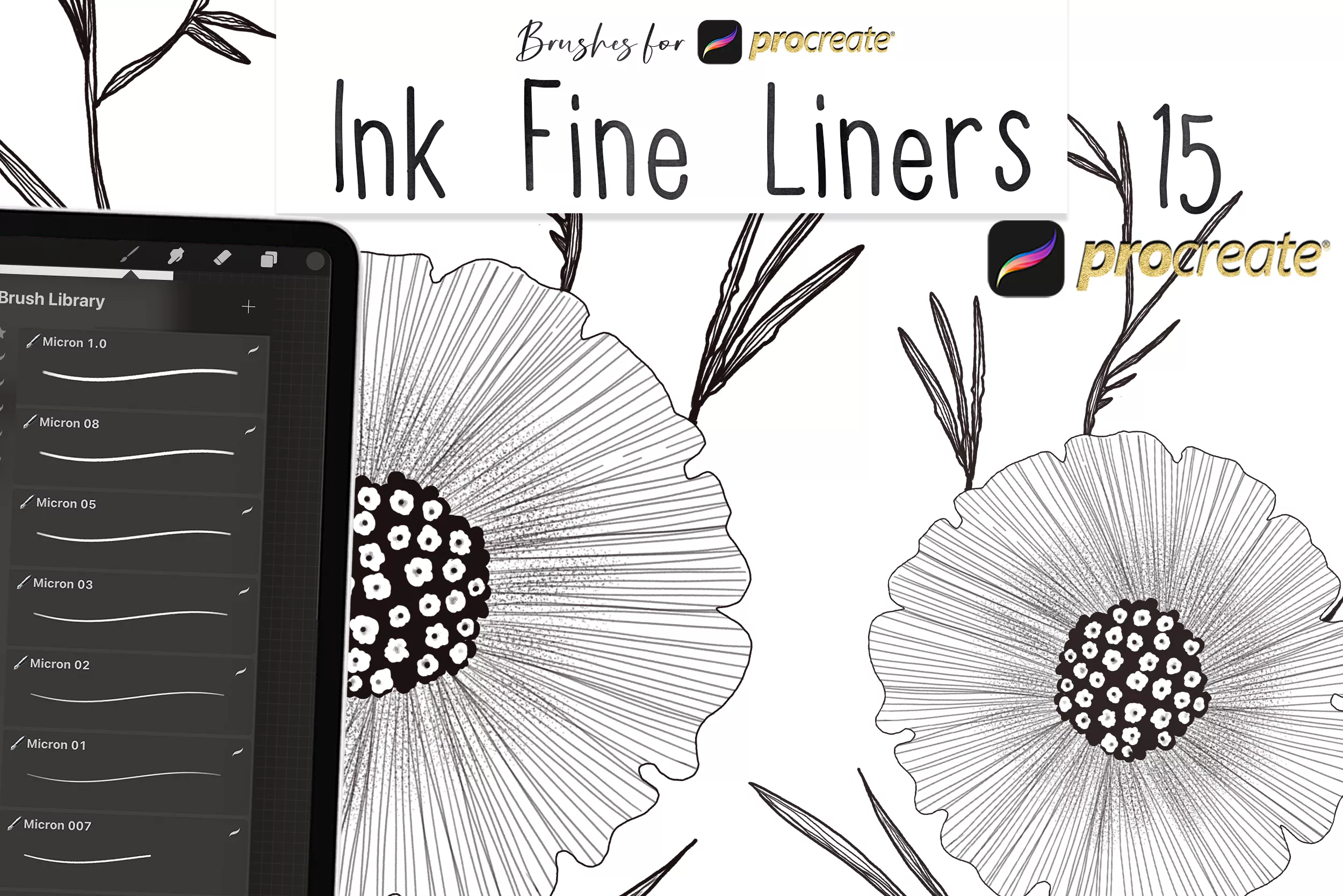 Ink Fine Liners Brushes for Procreate