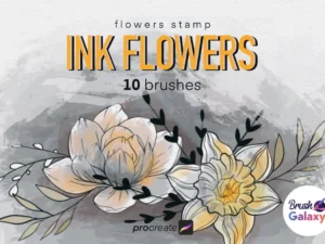 cover image ink flowers stamp set