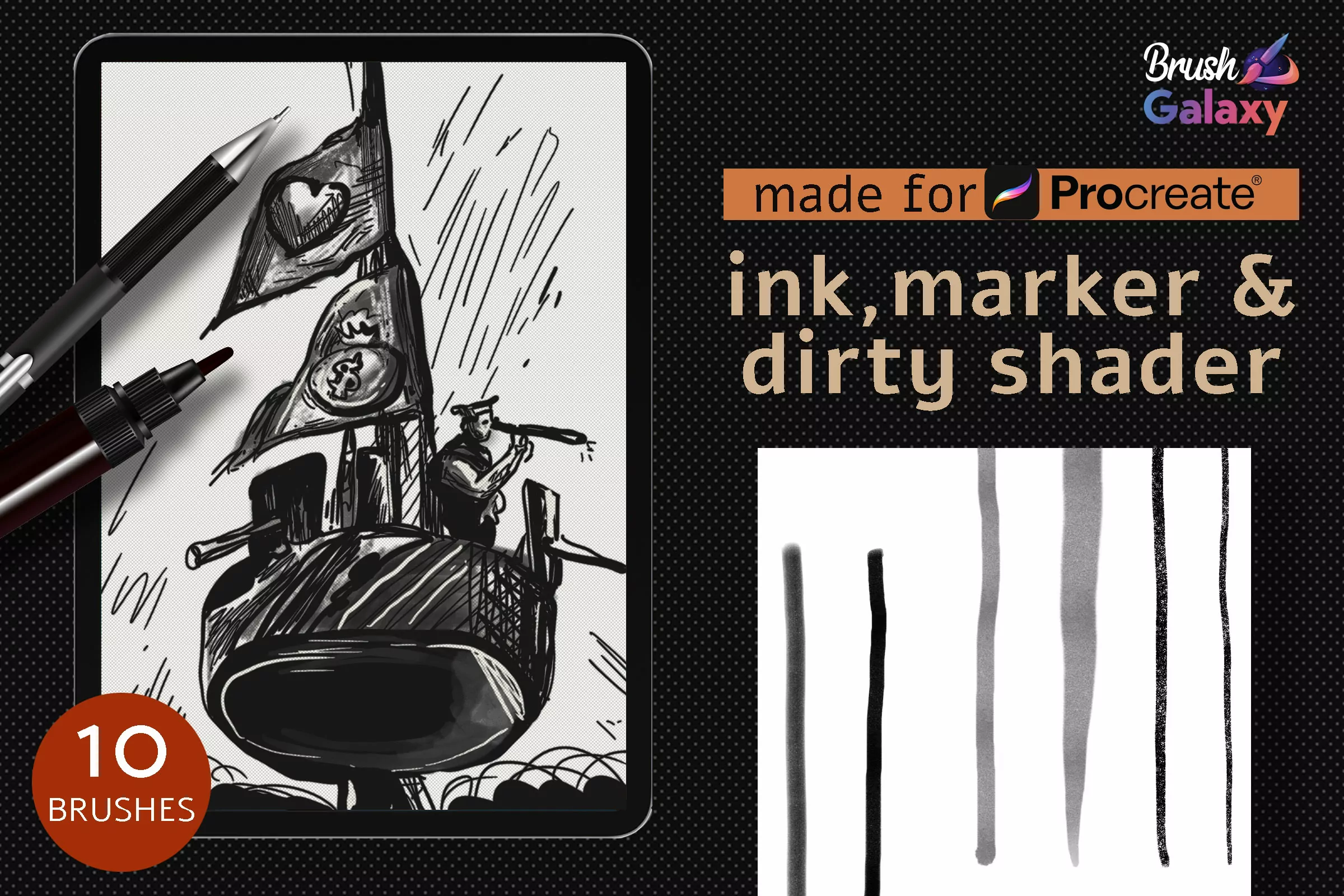 Ink, Marker & Dirty Shader Stamp Set