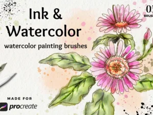 cover image ink watercolor brush pack