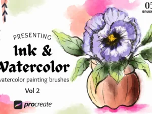 cover image ink watercolor brush pack vol 2
