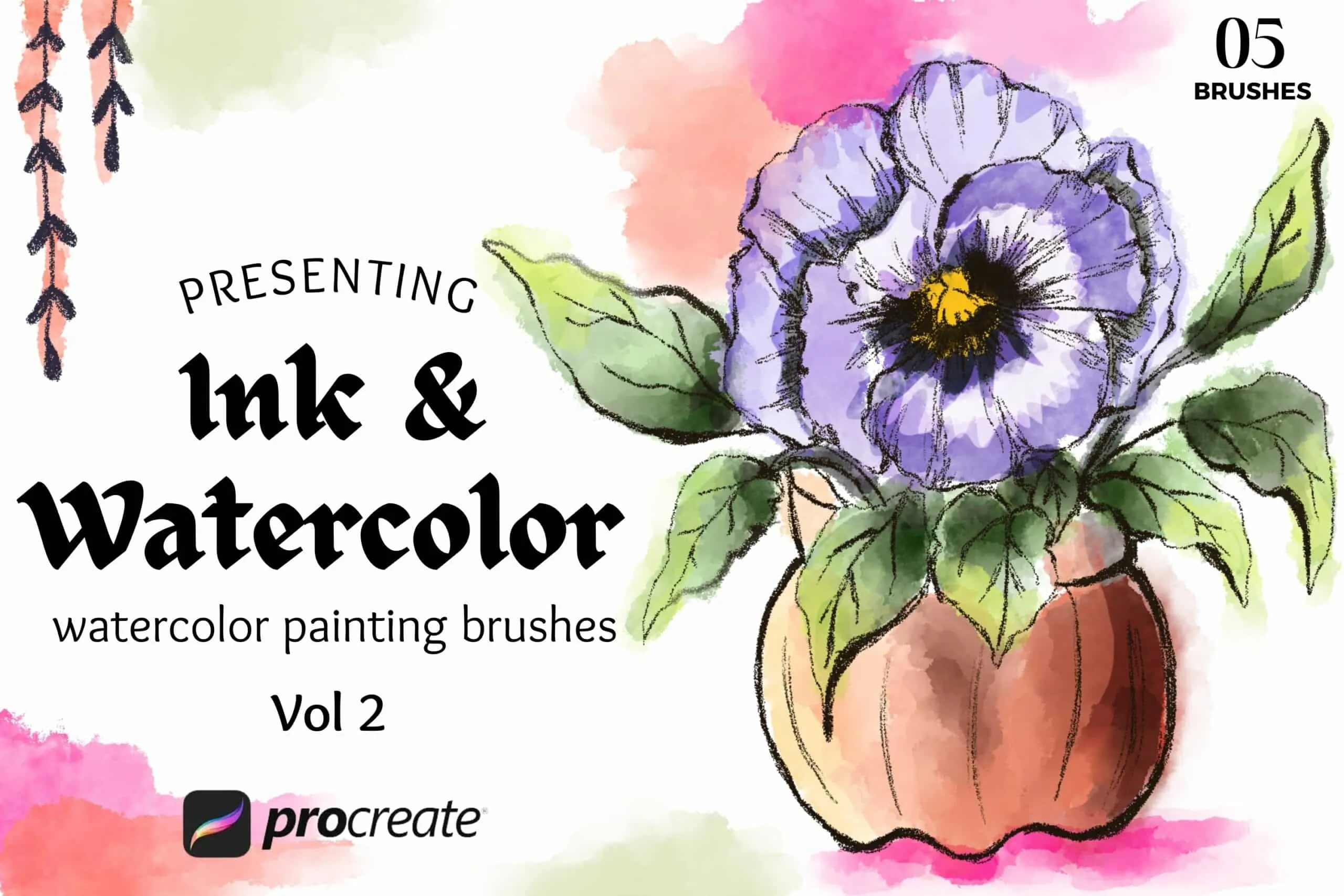 Ink & Watercolor Brush Pack Vol 2