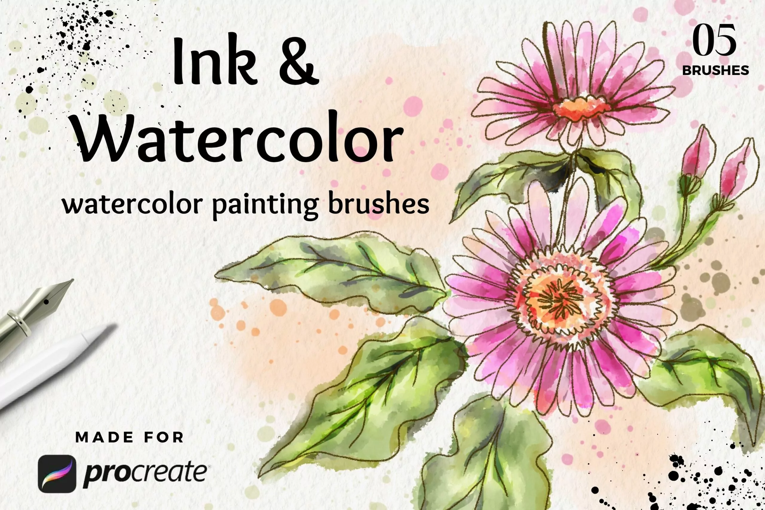 Ink & Watercolor Brush Pack