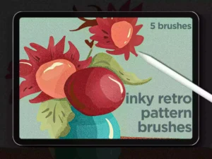 cover image inky retro pattern brushes vol 2