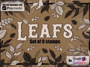 cover image leaves tattoo style brush pack vol 1