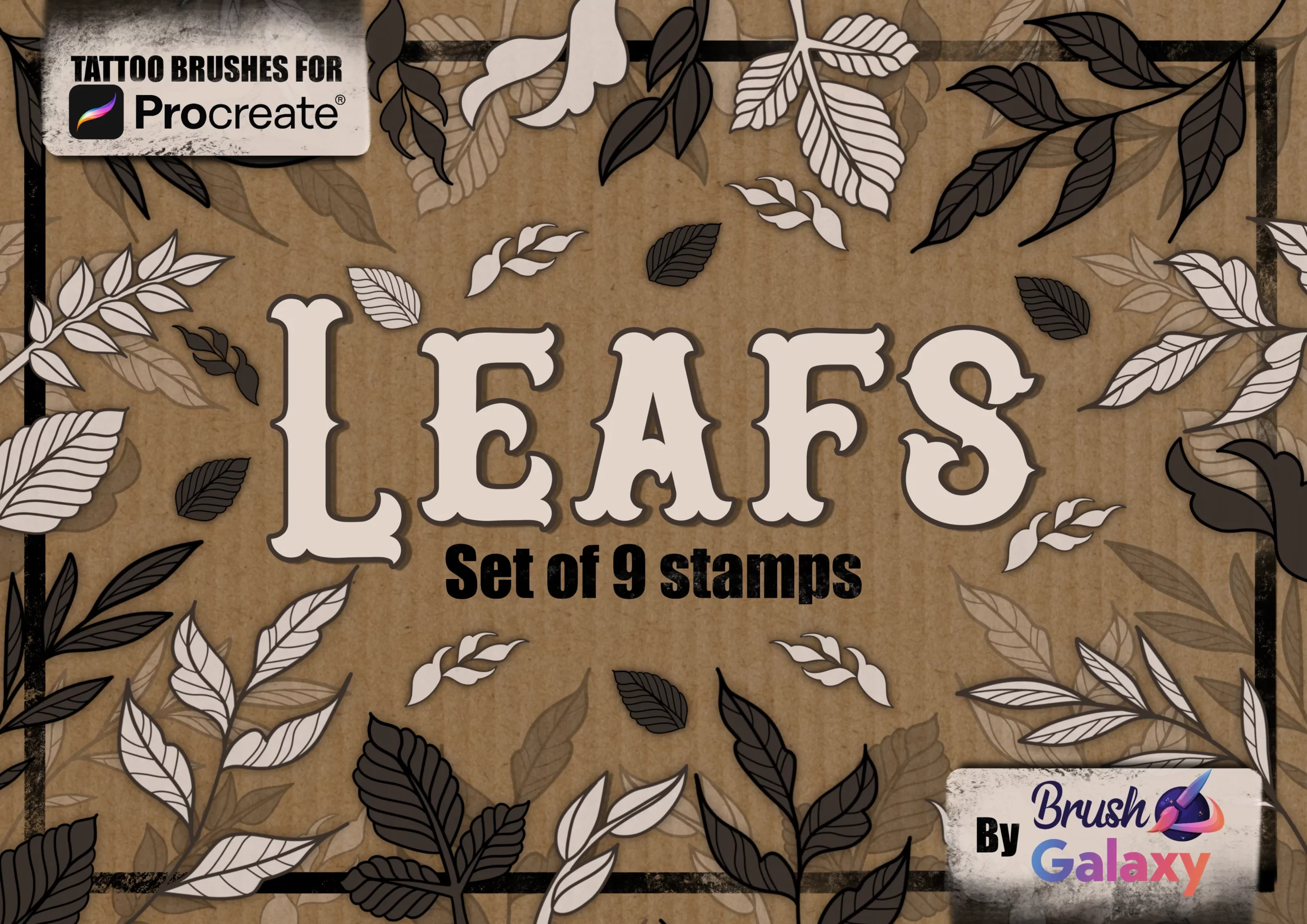 Leaves Tattoo Style Brush Pack Vol 1